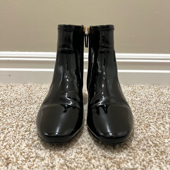 Tory Burch Womens Gigi Patent Stretch Ankle Boot Black and Gold Size 8.5 - Picture 5 of 15